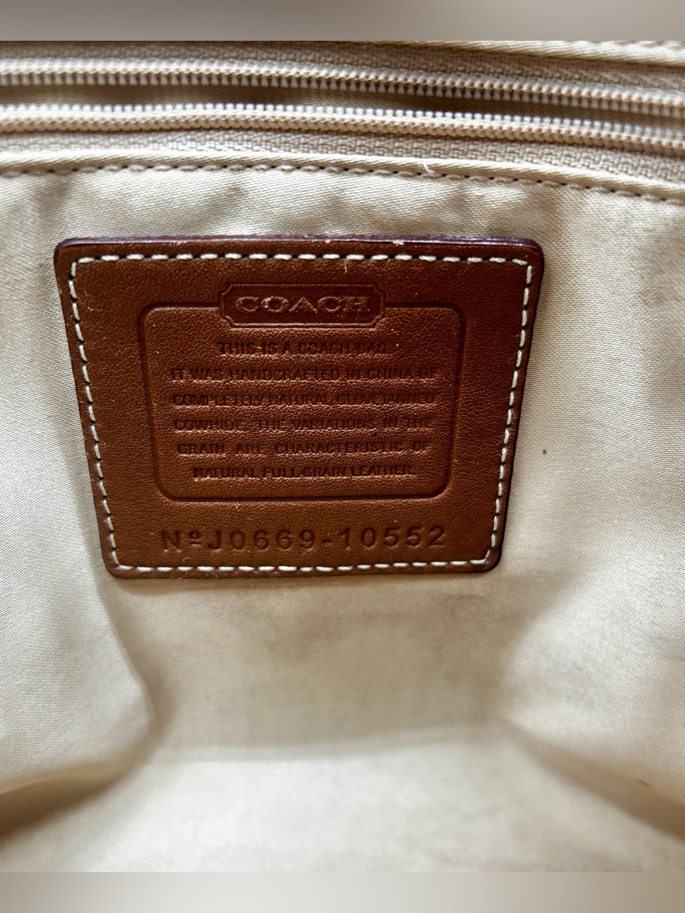 Vintage Coach Hamptons Stripe Carryall Purse Tote Bag Camel Tan Matching Wallet - Picture 9 of 16
